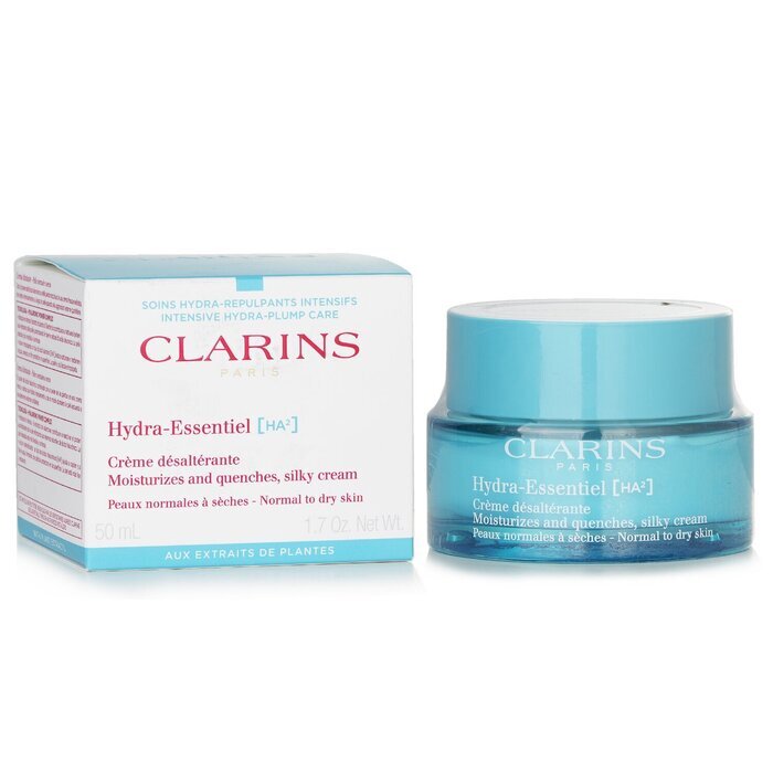 Clarins Hydra-Essentiel [HA²] Feuchtigkeitsspendende und nährende seidige Creme – normale bis trockene Haut, 50 ml