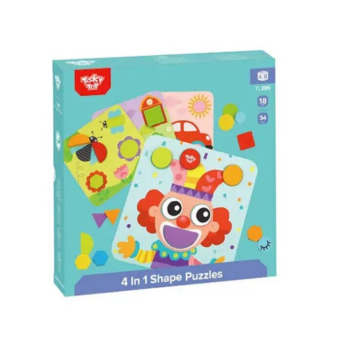 Tooky Toy Co 4 In 1 Shape Puzzles 23x23x5cm