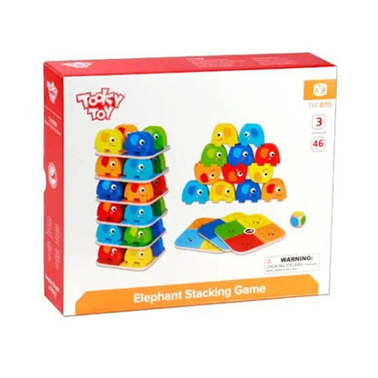 Tooky Toy Co Elephant Stacking Game 10x10x38cm