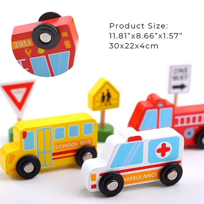 Tooky Toy Co Transport- und Straßenschild-Set 30x22x4cm