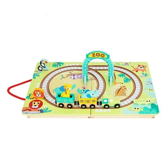 Tooky Toy Co Tisch-Eisenbahn-Zoo, 30 x 24 x 6 cm