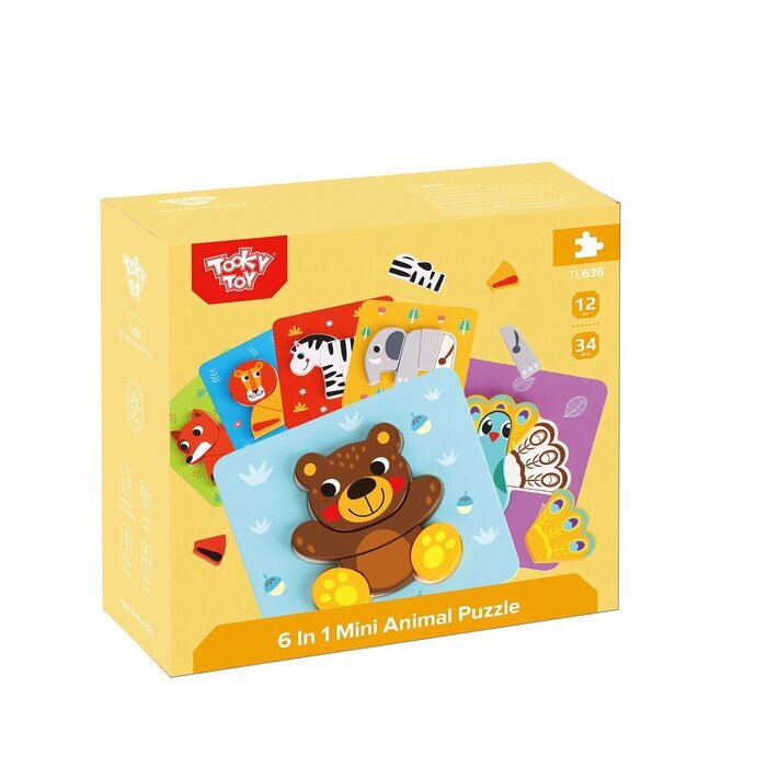 Tooky Toy Co. 6-Zoll-Mini-Tierpuzzle, 17 x 17 x 2 cm