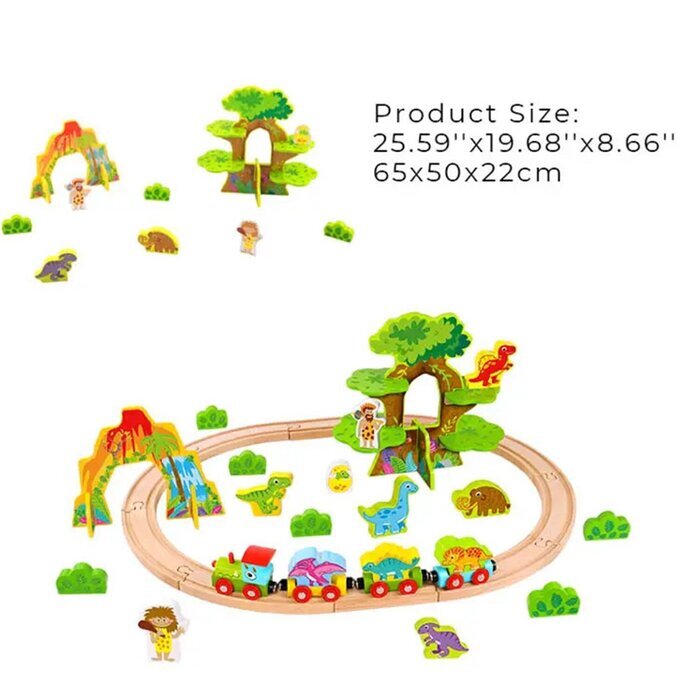 Tooky Toy Co Dinosaur Train Set-Medium 65x50x22cm