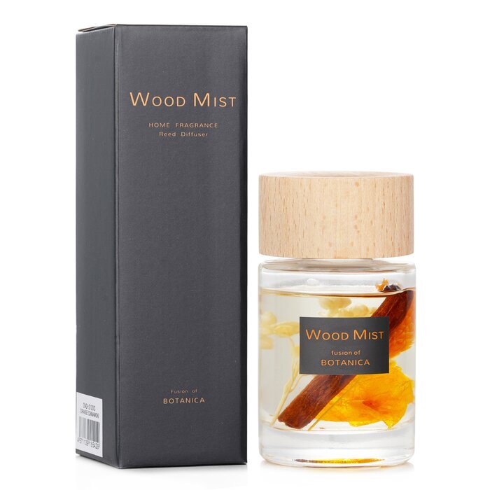 Botanica Wood Mist Raumduft-Diffusor mit Rattanstäbchen – Orange-Zimt, 60 ml