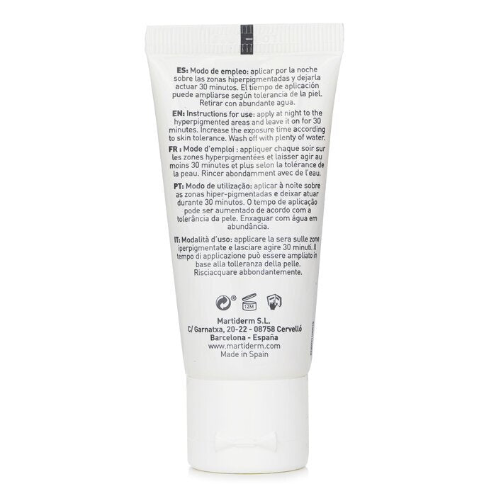 Martiderm Pigment Zero DSP-Maske, intensive depigmentierende Nachtmaske, reduziert dunkle Flecken (für jede Haut), 30 ml