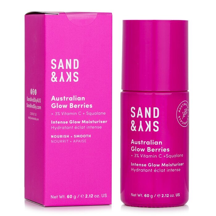 Sand &amp; Sky Australian Glow Berries Intensive Glow Feuchtigkeitscreme – Pflegend + Glättet 60ml/2.12oz