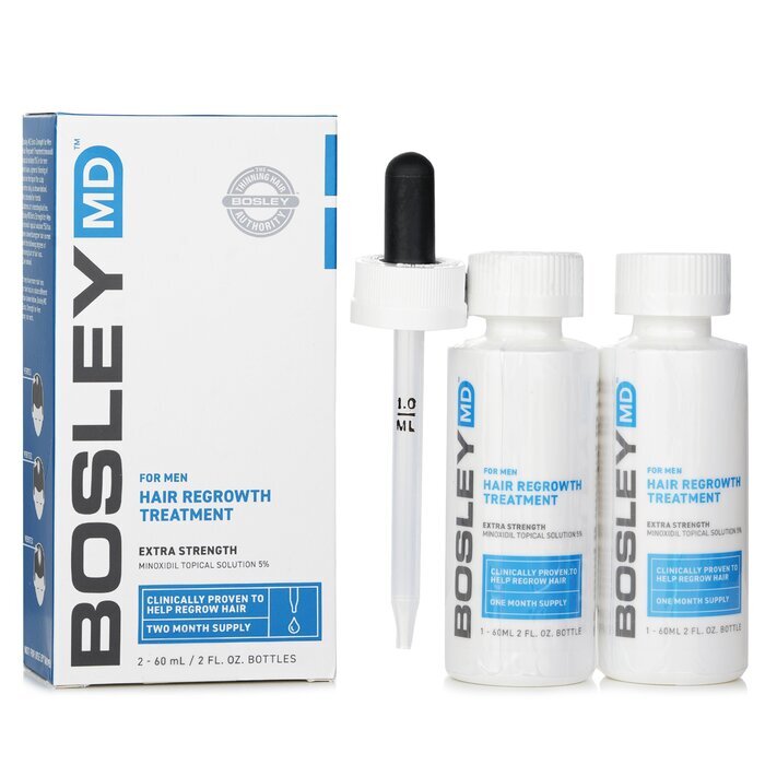 Bosley Haarwachstumsbehandlung für Männer, 5 % Pipette, 2 x 60 ml