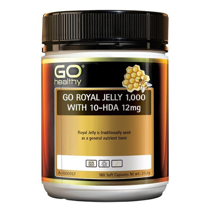 [Autorisierter Handelsvertreter] GO Healthy GO Royal Jelly 1.000 mit 10-HDA 12 mg SoftGel-Kapseln - 180er-Packung 180 Stück/Karton