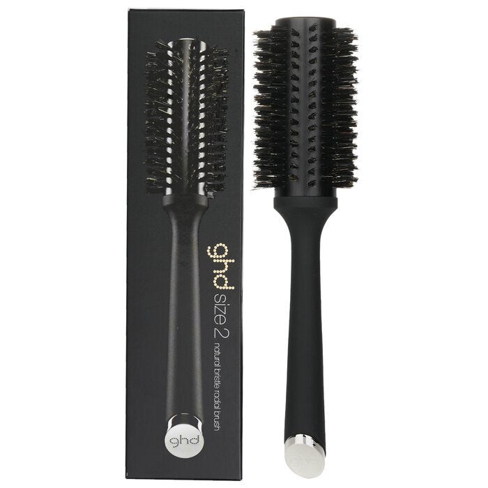 GHD Haarbürsten mit Naturborsten, Größe 2 (35 mm Schaft), Schwarz, 1 Stück