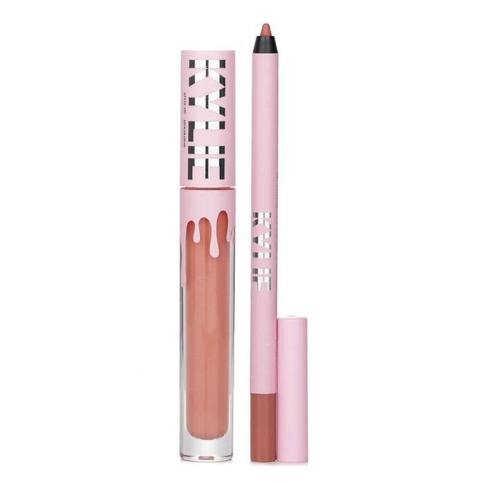 Kylie By Kylie Jenner Matte Lip Kit: Matter flüssiger Lippenstift 3 ml + Lipliner 1,1 g – Nr. 700 Bare, 2 Stück