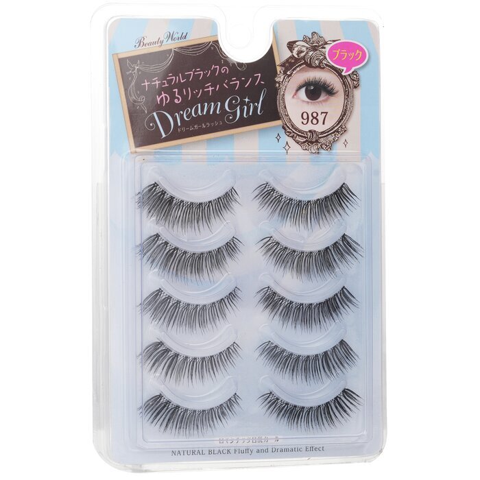 Beauty World Dream Girl Nylonwimpern - Nr. 987 Naturschwarz 5 Paar