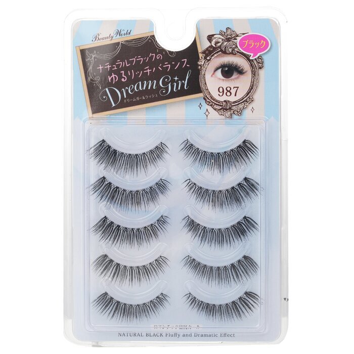 Beauty World Dream Girl Nylonwimpern - Nr. 987 Naturschwarz 5 Paar