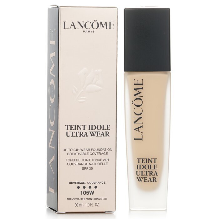 Lancome Teint Idole Ultra Wear, Foundation mit bis zu 24 Stunden Halt, atmungsaktive Deckkraft, LSF 35 – 105 W, 30 ml
