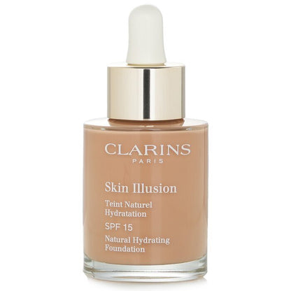 Clarins Skin Illusion Natürliche feuchtigkeitsspendende Grundierung LSF 15 – Nr. 112 Amber, 30 ml