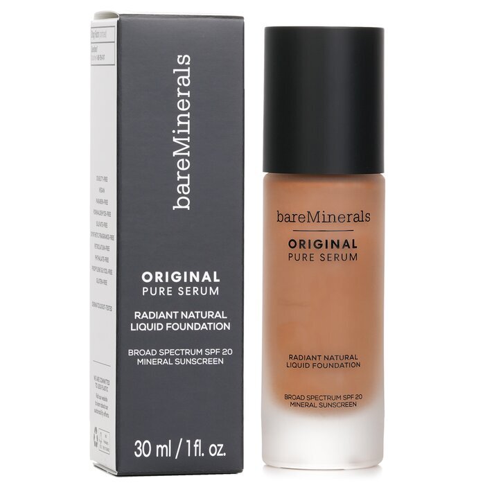 BareMinerals Original Pure Serum Radiant Natürliche Flüssiggrundierung Mineral LSF 20 – #Medium Deep Neutral 4.5 30ml/1oz