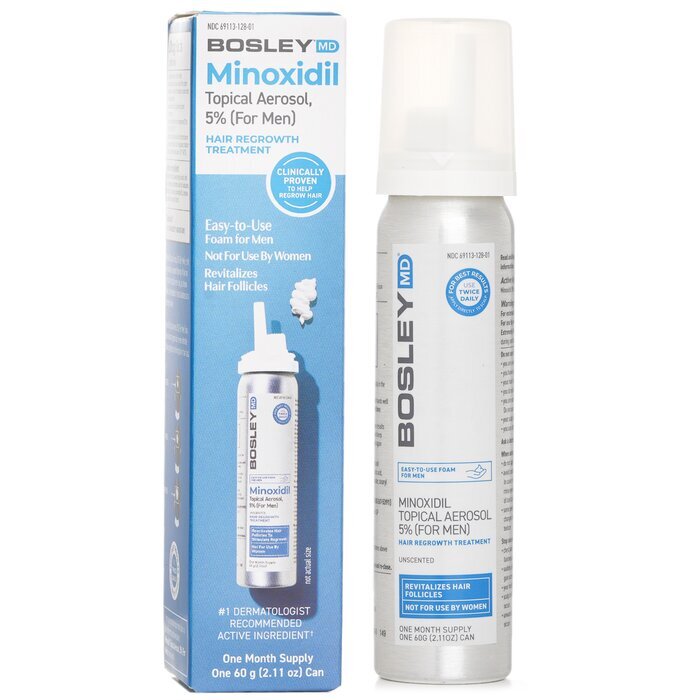 Bosley Minoxidil Topisches Aerosol 5 % (für Männer) Haarwuchsbehandlung 60 g/2,11 oz