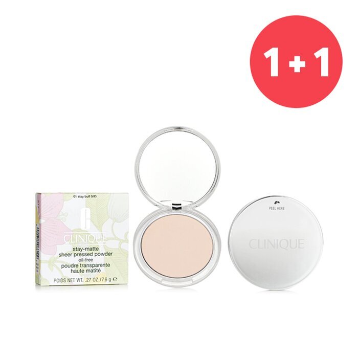 Clinique 【1 kaufen, 1 bekommen】 Stay Matte Powder Oil Free – Nr. 01 Stay Buff (Eins in den Warenkorb legen, ZWEI bekommen) 7,6 g/0,27 oz