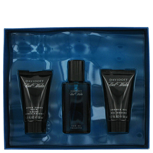 Davidoff Cool Water Geschenkset – Eau de Toilette Spray + 1,7 oz After Shave Balsam + 1,7 oz Duschgel