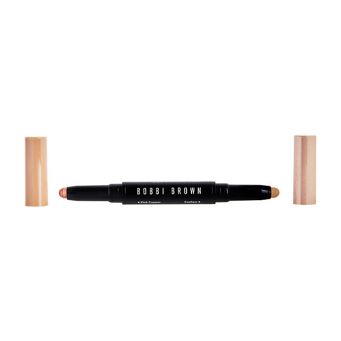 Bobbi Brown – Lidschattenstift mit zwei Enden und langanhaltender Wirkung – # Pink Copper Shimmer/Cashew Matte, 1,6 g/0,05 oz