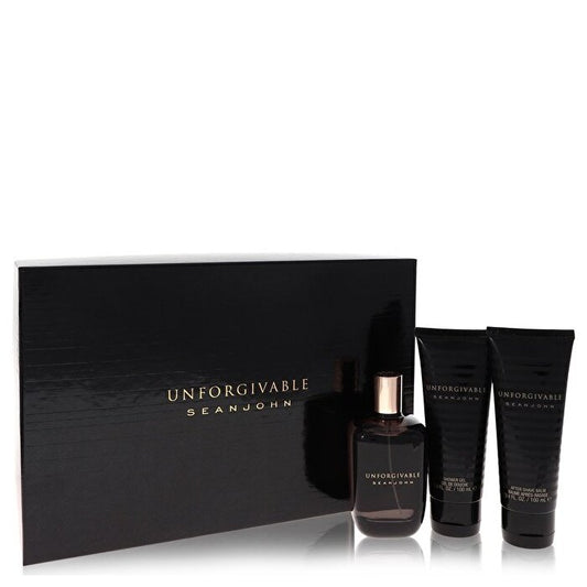 Sean John Unforgivable Geschenkset – Eau de Toilette Spray + 3,4 oz Duschgel + 3,4 oz After Shave Balsam