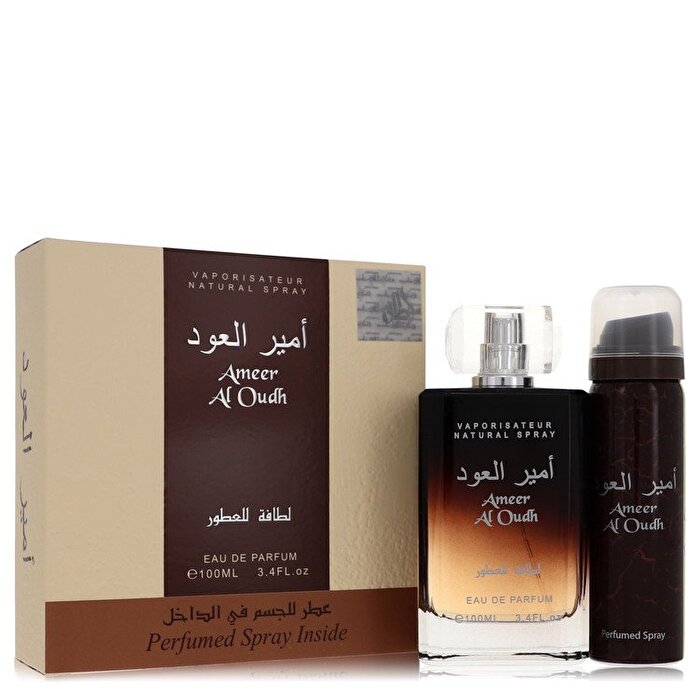 Lattafa Ameer Al Oudh Geschenkset – Eau de Parfum Spray + 1,7 oz Parfümspray