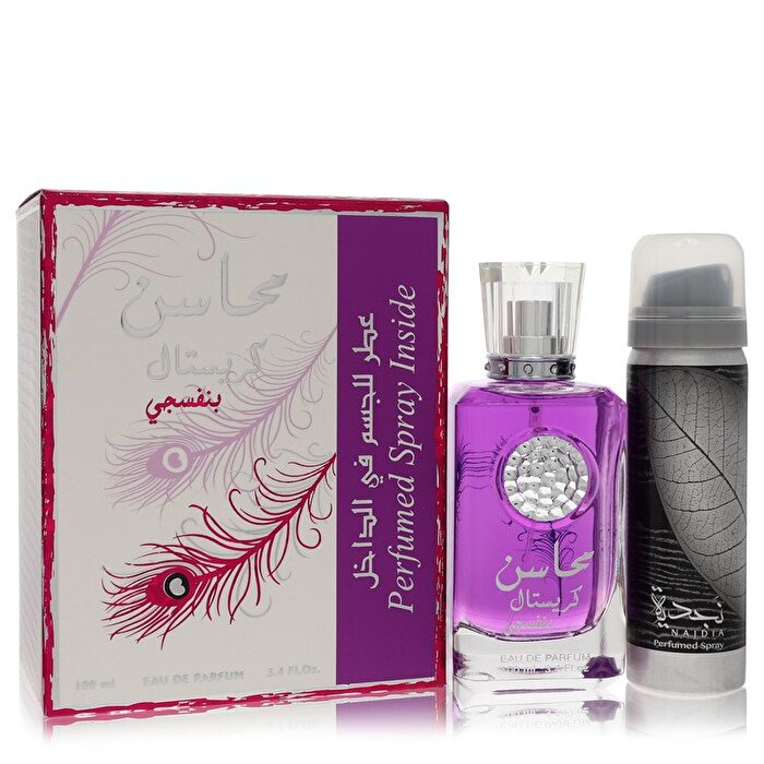 Lattafa Lattafa Mahasin Crystal Violet Eau de Parfum Spray mit Deodorant Spray 3,4 oz 100 ml/3,4 oz