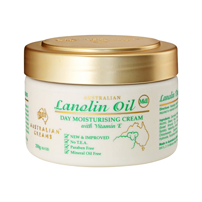 Australian Creams MkII Lanolin Oil Day Feuchtigkeitscreme mit Vitamin E, 250 g