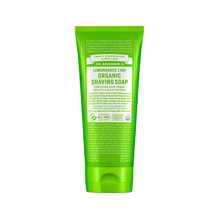 Dr. Bronners Organic Shaving Soap Lemongrass Lime 207ml